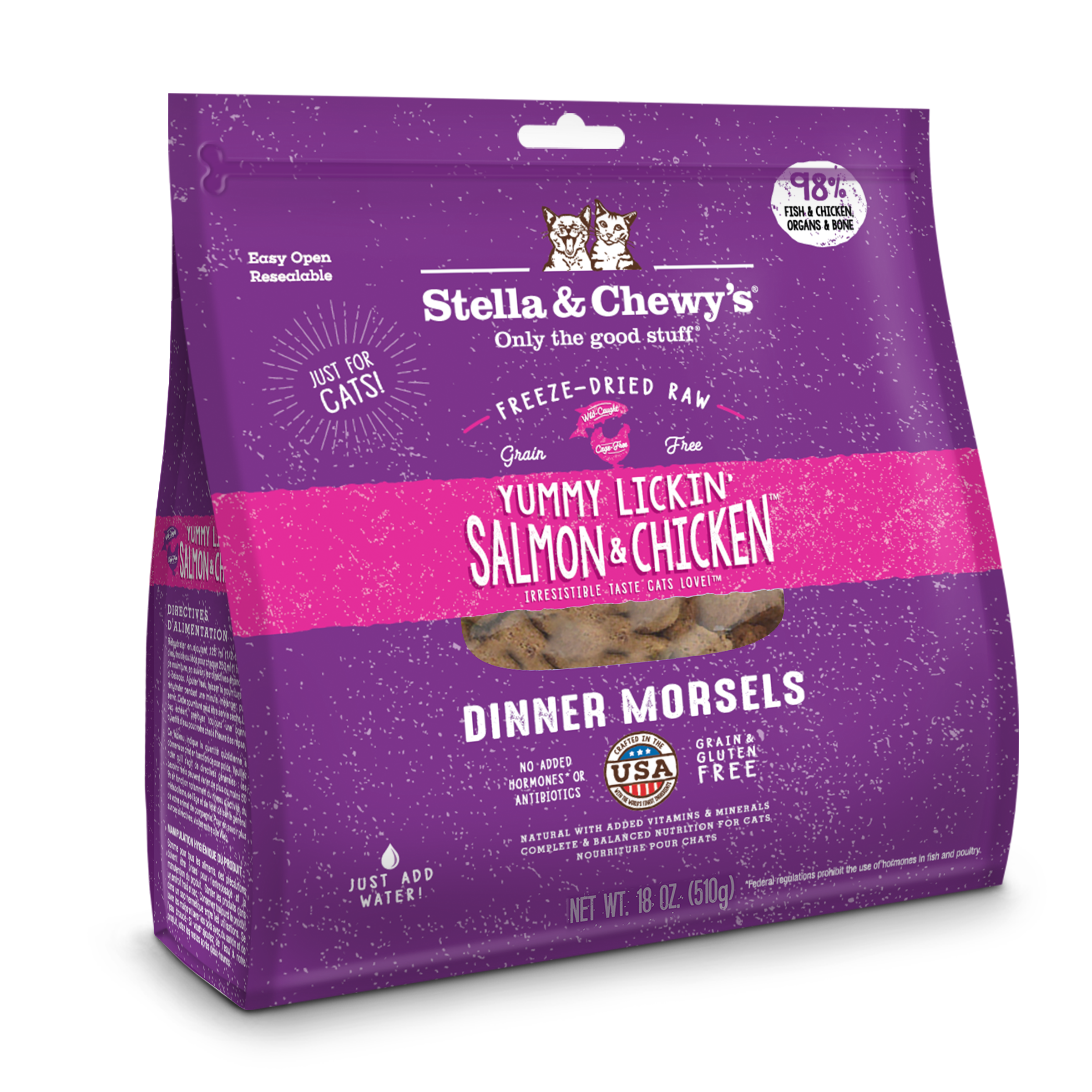 Stella & Chewy's 貓咪主糧 Freeze-Dried Raw Cat Food 舔舌之選 (三文魚及雞肉配方)