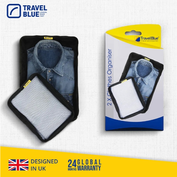 【樂森藥局】Travel Blue 藍旅 Clothes Organiser 衣物整理袋(大小各1/組) 衣物收納組