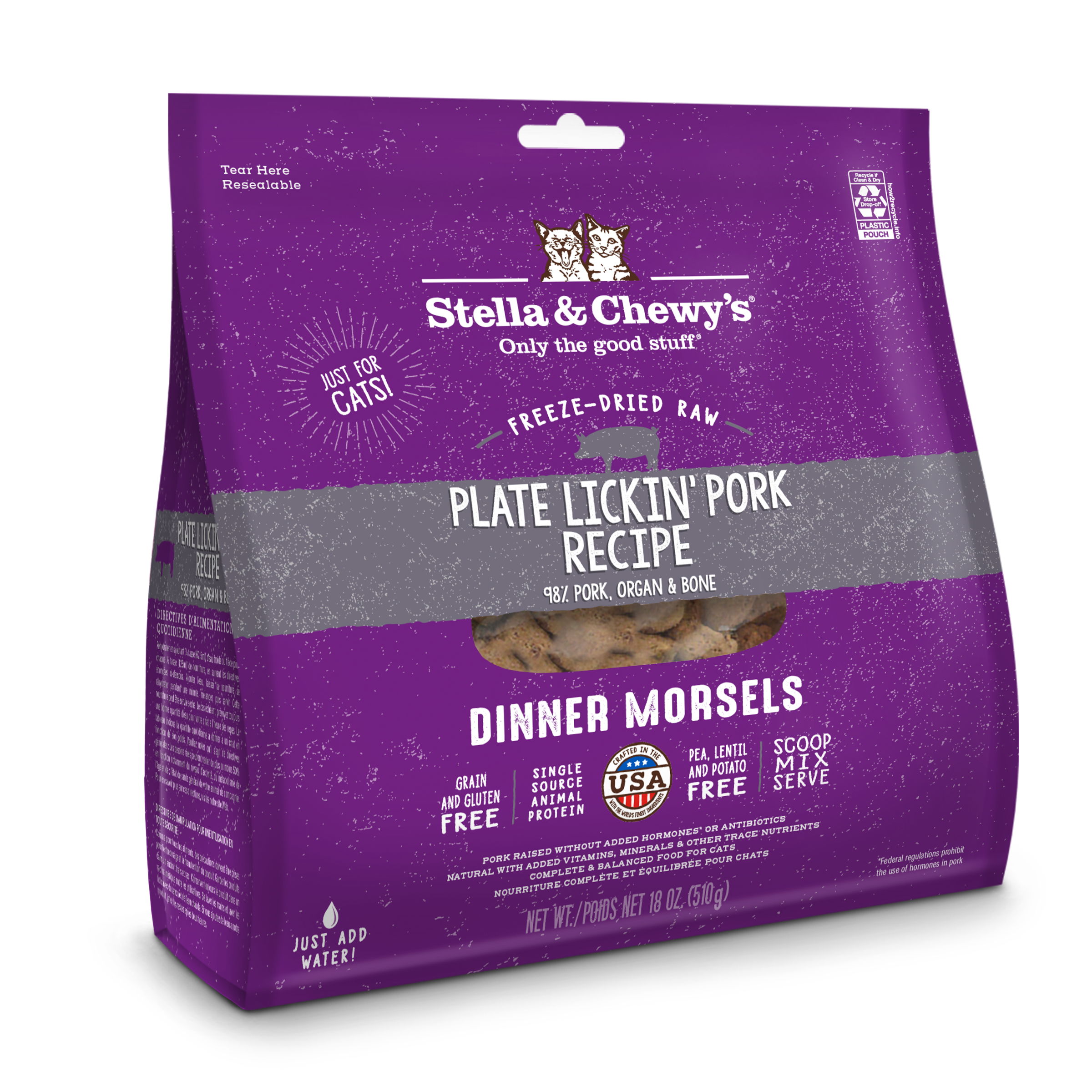 Stella & Chewy's 貓咪主糧 Freeze-Dried Raw Cat Food豬全部都係豬 (豬肉配方)