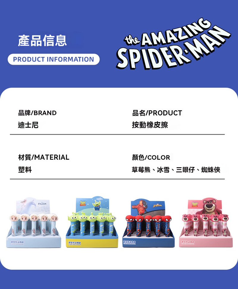 現貨區 迪士尼創意卡通按動橡皮擦 A72011