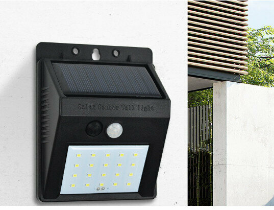 Solar Sensor Safety Light (Black) Human Sensor Waterproof Street Light [20LED Walking Light Off]