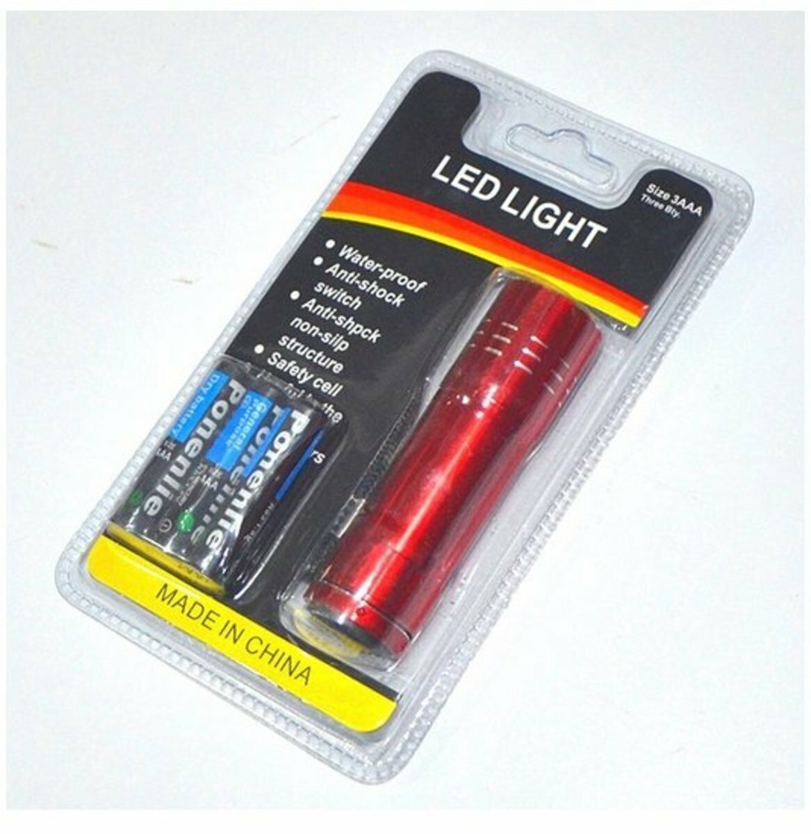 9LED Aluminum Alloy Flashlight Set (Red)