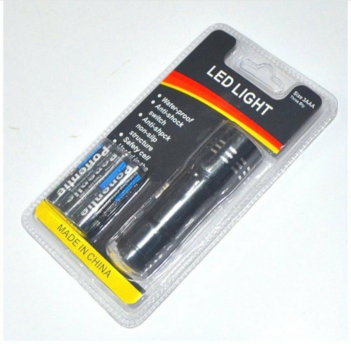 9LED Aluminum Alloy Flashlight Set (Black)