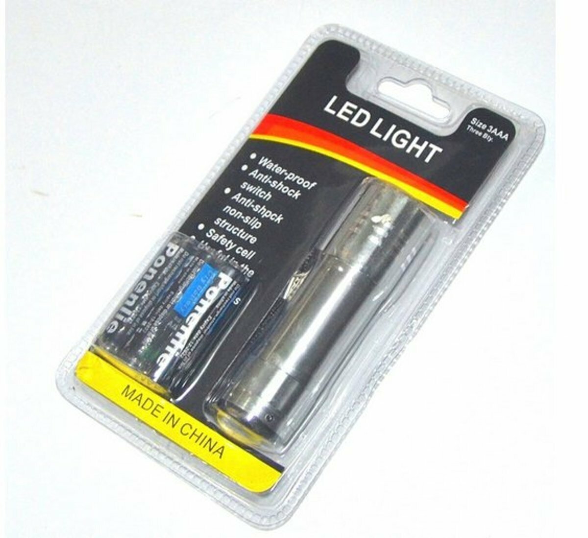 9LED Aluminum Alloy Flashlight Set (Silver)