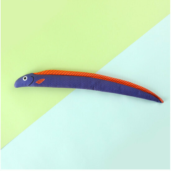 激抵貓玩具魚耐咬響紙貓薄荷啃咬玩具（鰻魚紫）