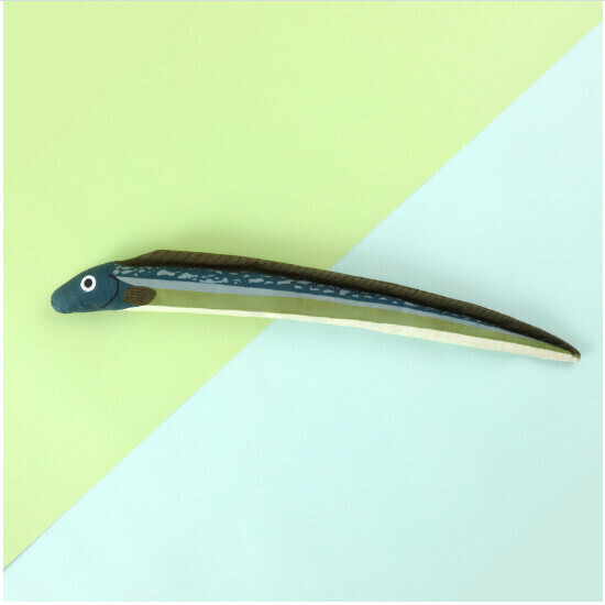 激抵貓玩具魚耐咬響紙貓薄荷啃咬玩具（鰻魚綠）