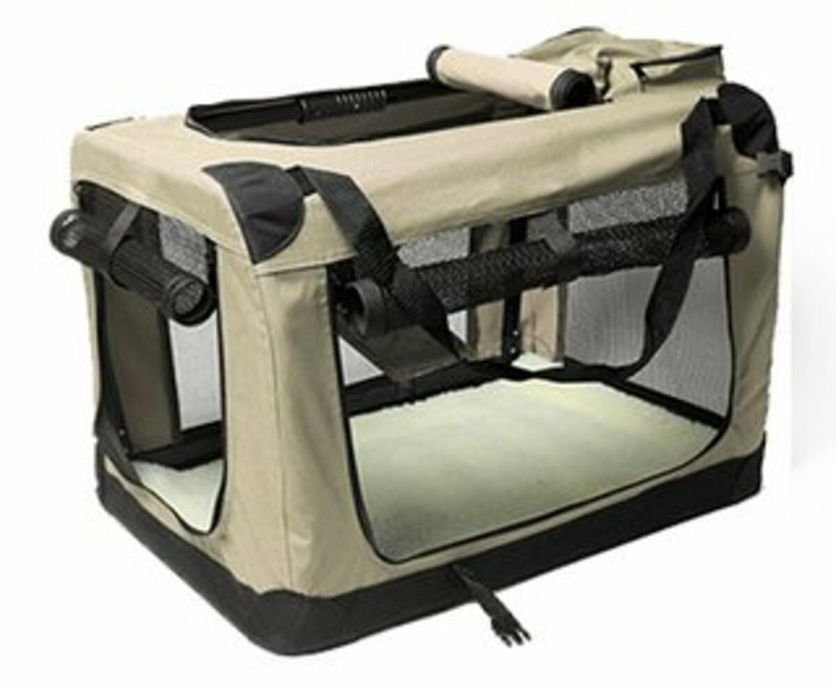 爆款車載便攜寵物袋狗籠(米白色L- 71*52*52cm)