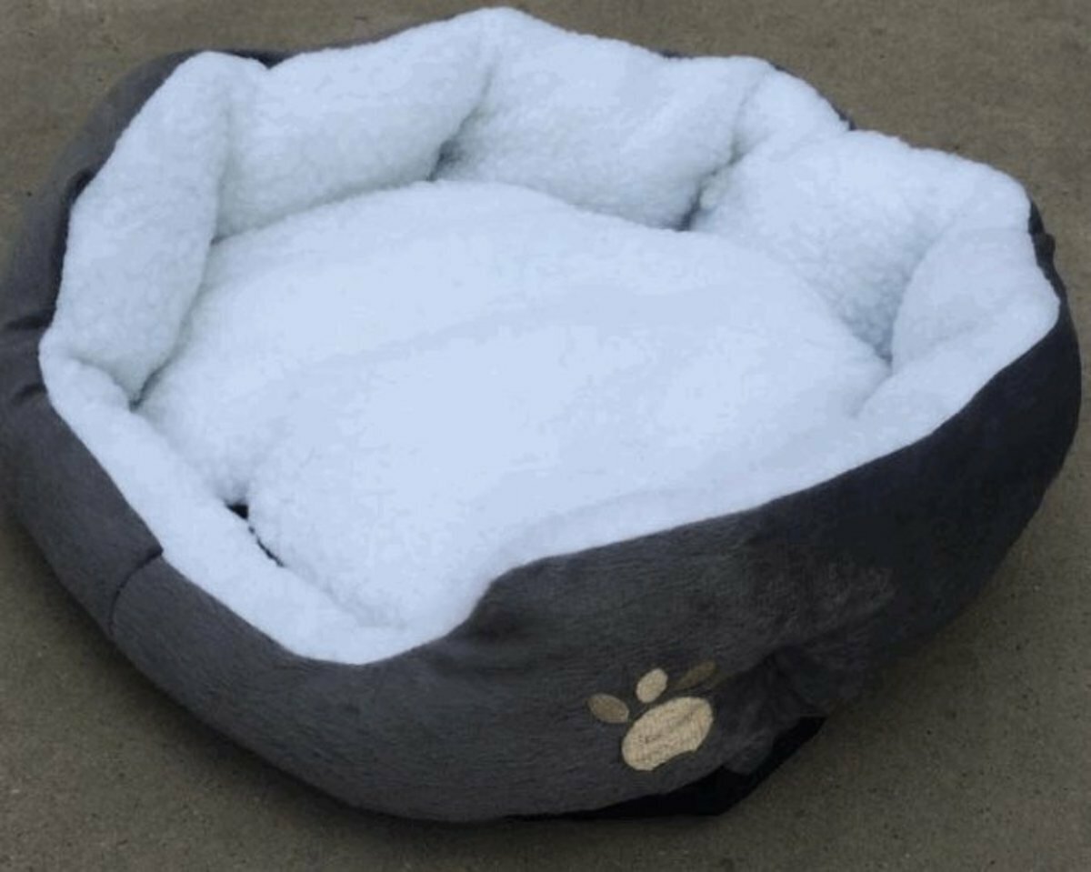 熱推可拆洗狗床貓窩保暖寵物窩小號(灰色) 