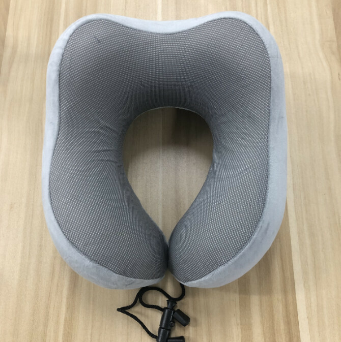U-shaped pillow travel pillow neck pillow (Color: Sky Gray Pillow + Storage Bag) (Size: 25*27*14cm)