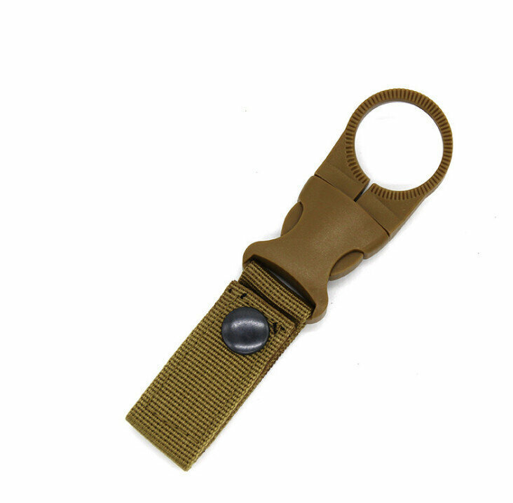 【Khaki】 nylon webbing water bottle buckle multi-functional carabiner