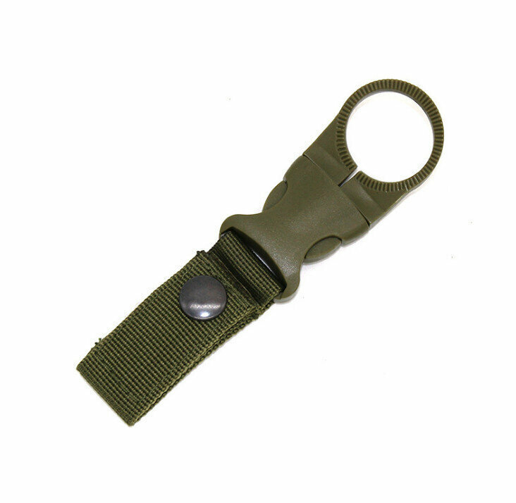 【Army Green】 nylon webbing water bottle hook multi-functional carabiner