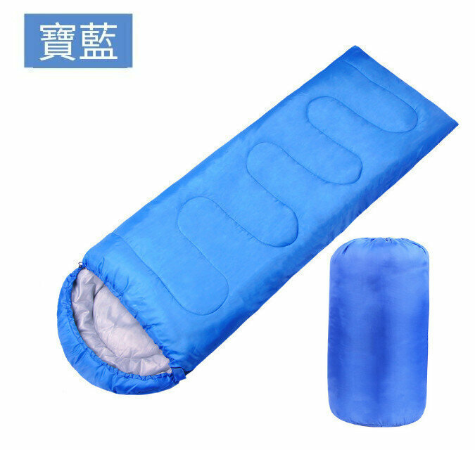 Cotton envelope type outdoor portable ultra-light sleeping bag【Royal Blue(180+30)*75cm】