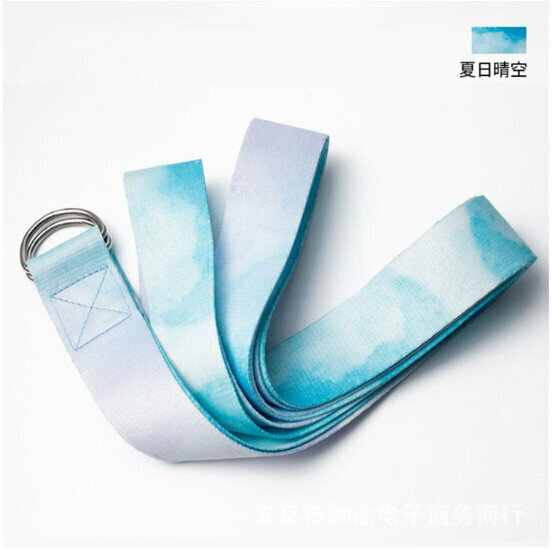 Iyengar stretch belt| Yoga Assist Strap | Fitness Resistance Band [Summer Clear Sky 183 cm X 3.8 cm]