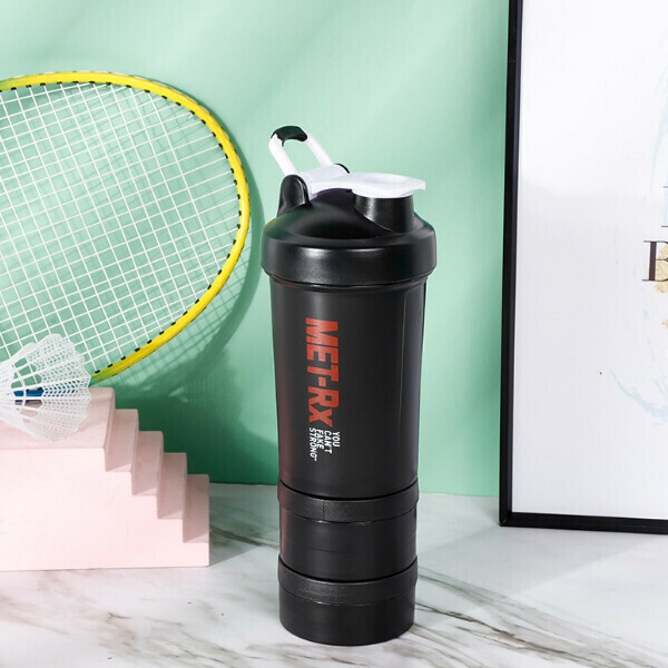 Sports & Fitness Three-Tier Shaker Cup (Black)