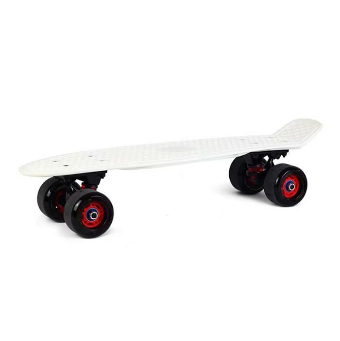 爆款(FISH SKATEBOARD)休閒活力兒童成人滑板 魚仔板(白色)