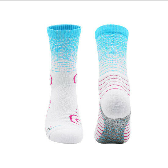 Children's Sports Socks High Slip Socks (YCIA3366 Lake Blue/White Teen 34-38)