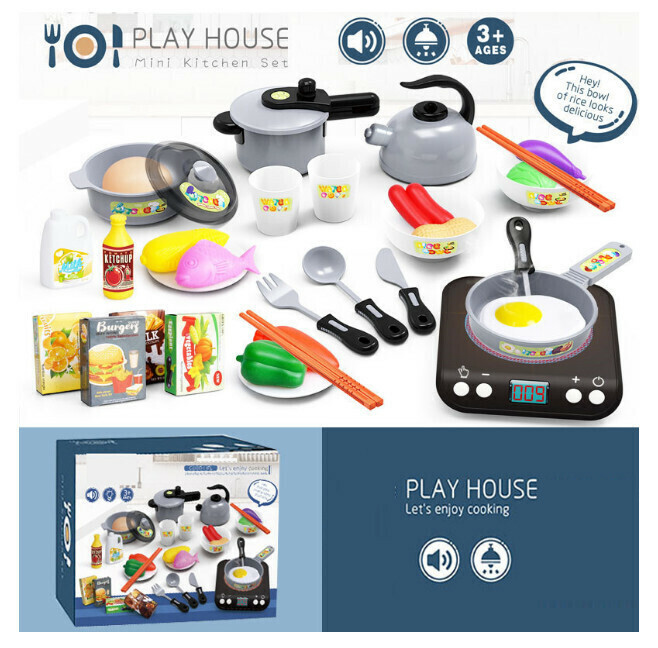Analog Induction Cooker Appliance Series Children's Playset (Black)