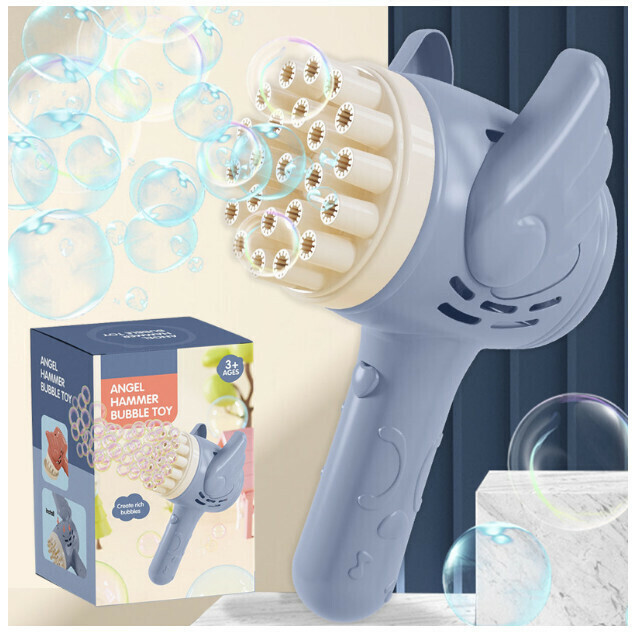 Children's Summer Outdoor Electric Bubble Maker [Angel Bubble Hammer (Blue)]