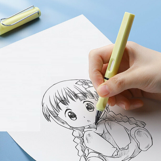 [Single Pack] (Macaron yellow) eternal pencil HB pencil 
