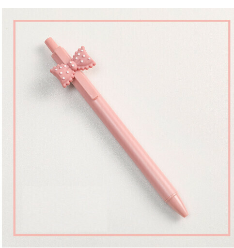 Girl press gel pen press pen black pen (ribbon)