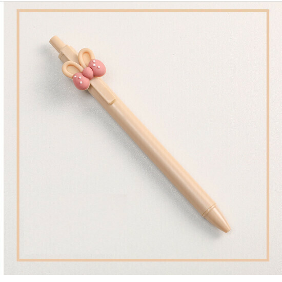 Girl Press Gel Pen Press Pen Black Water Pen (Rabbit Ears)