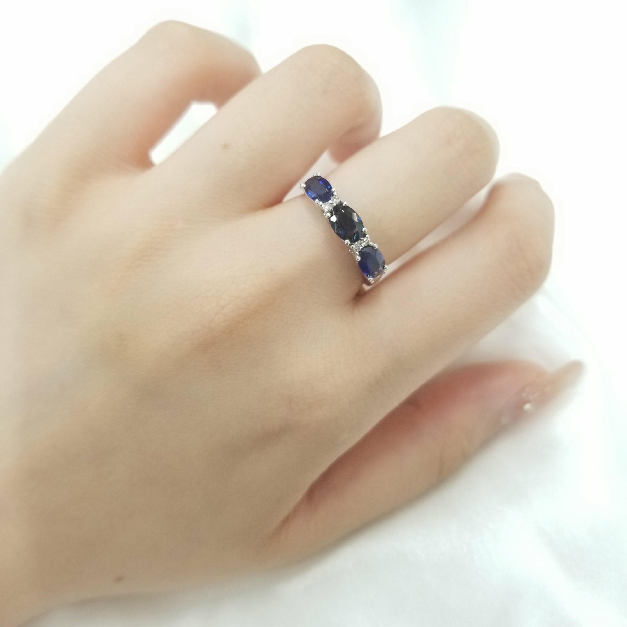 18K White Gold 1.47ct Sapphire and Diamond Ring