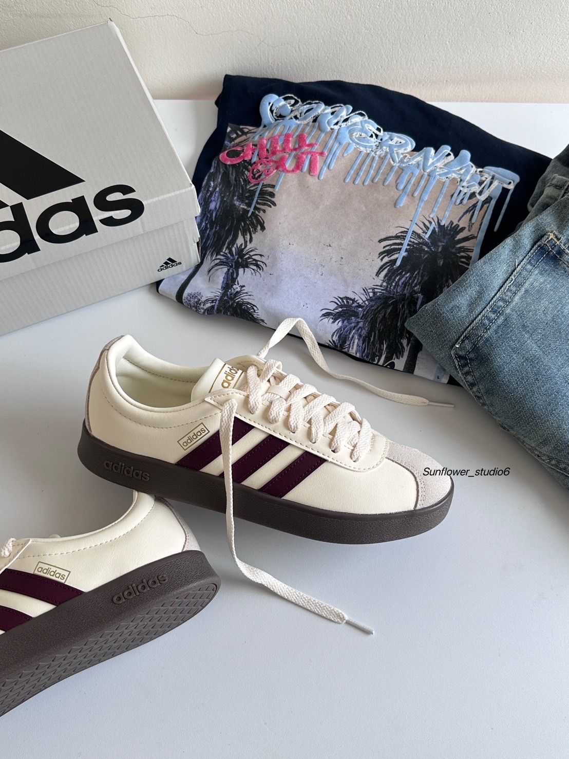 Adidas Neo VL Court 紅酒提拉米蘇 米白色 酒紅 皮革 復古 德訓鞋 JH5062/預購