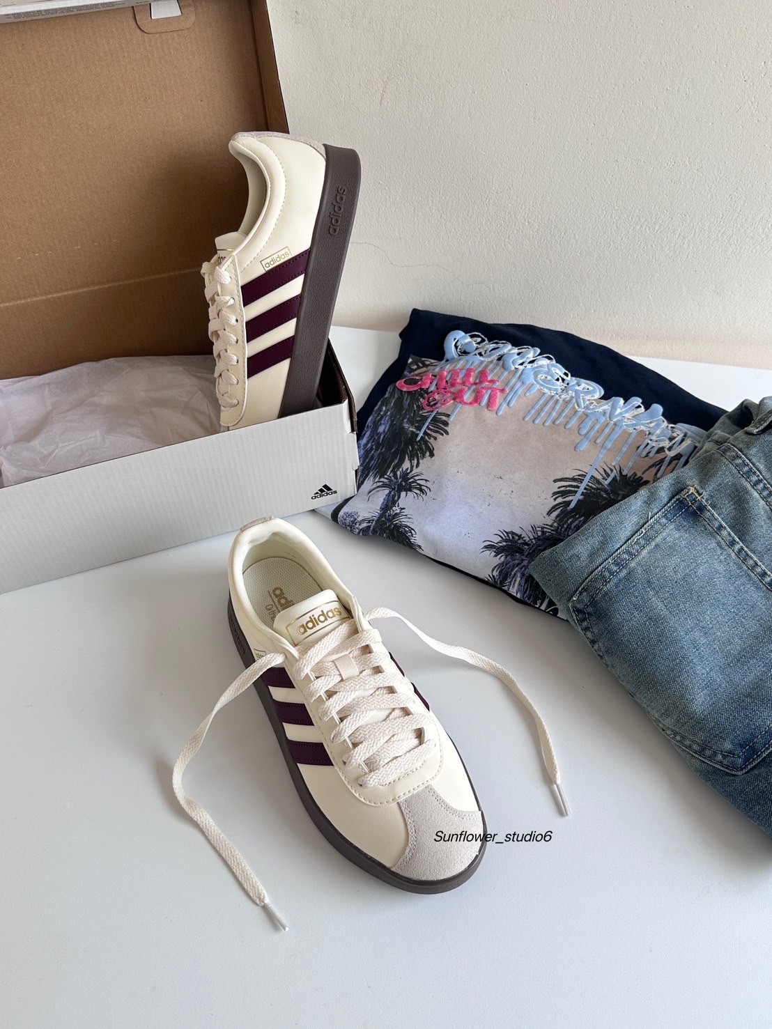 Adidas Neo VL Court 紅酒提拉米蘇 米白色 酒紅 皮革 復古 德訓鞋 JH5062/預購