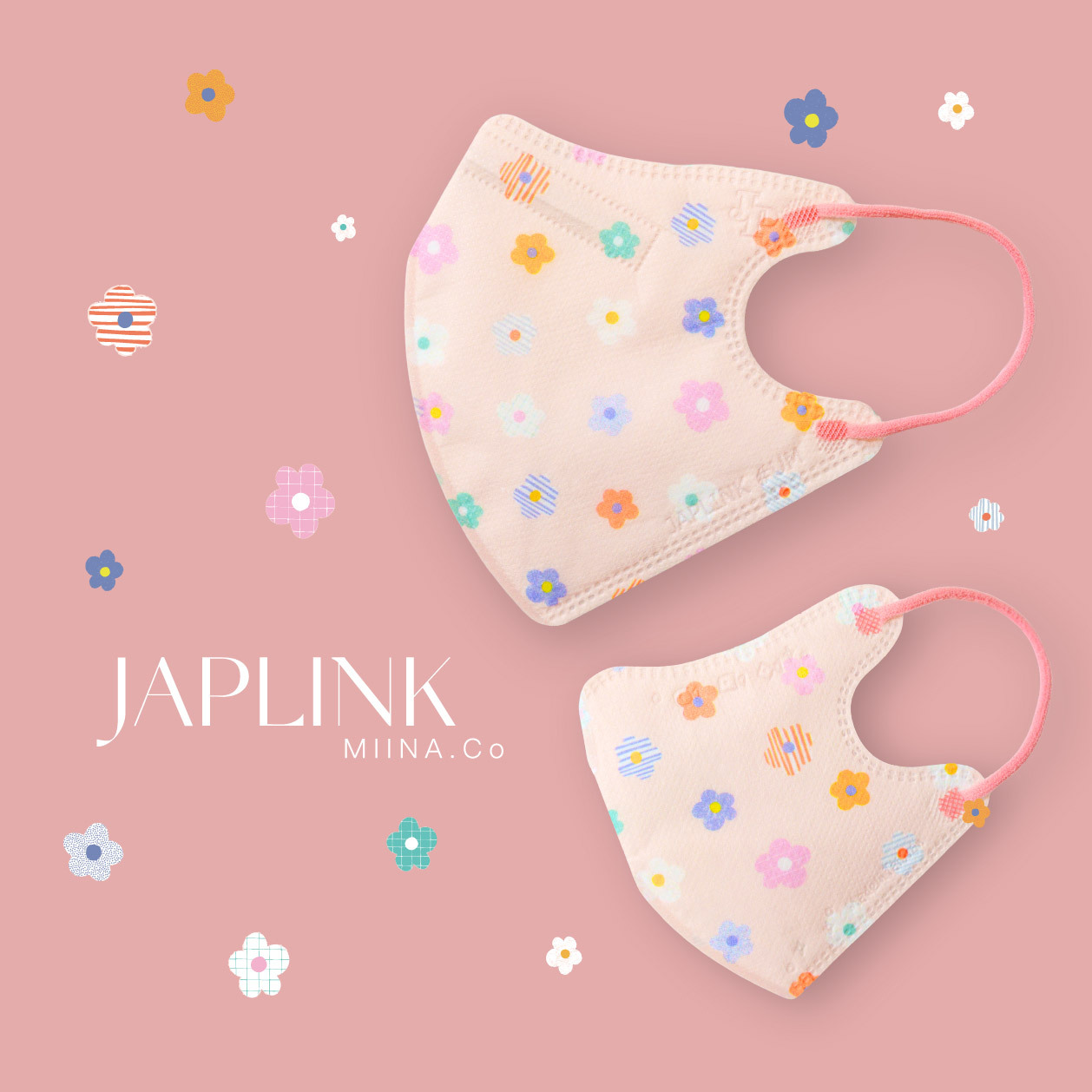 JAPLINK【 VXS 0~3歲 】3D 立體幼童口罩 / 小夏朵