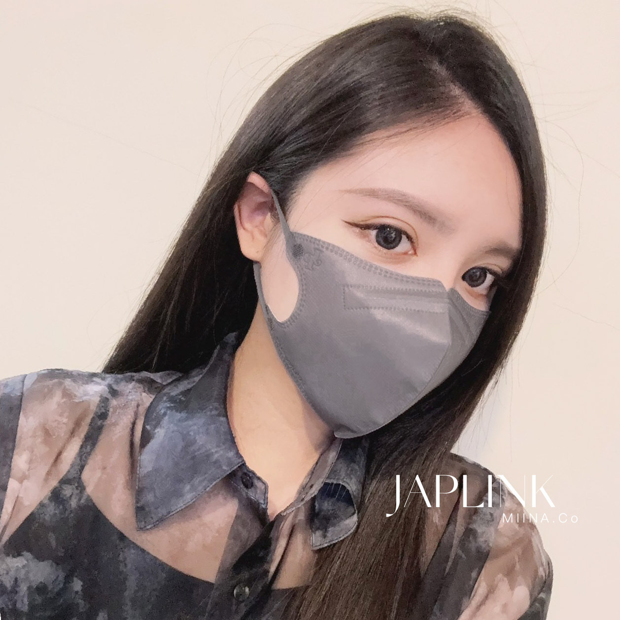 JAPLINK MASK 立體口罩【 HEPA 高透氣 】銀霧灰