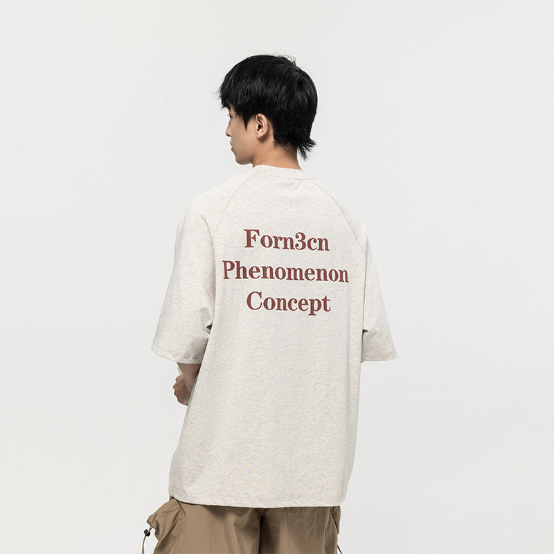 5M18 撞色字母印花短袖棉TEE 兩色