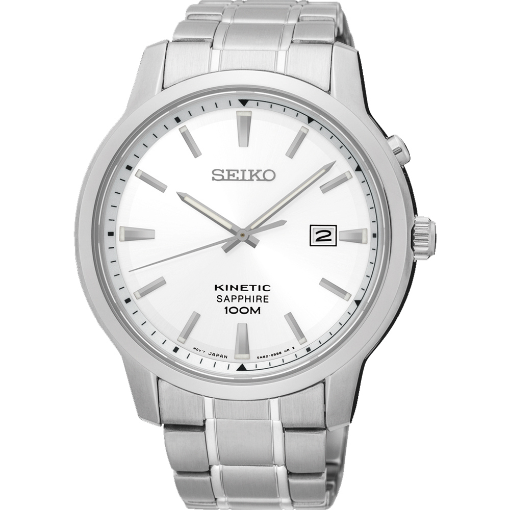 【SEIKO 精工】CS系列 SKA739P1帶日期 夜光指針刻度 防水100米 人動電能 銀白 手錶 腕錶