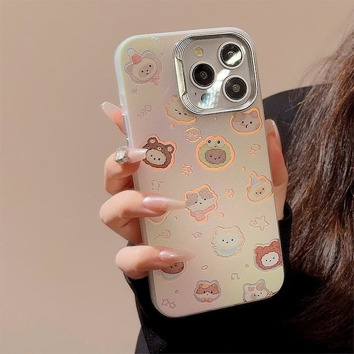 《60703》磨砂款狗狗喵喵大頭手機殼