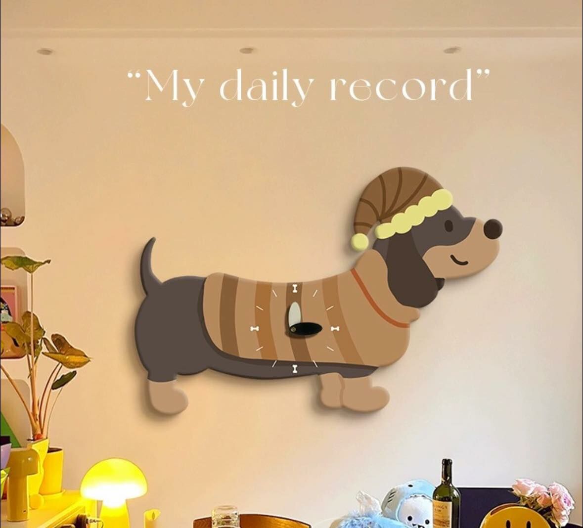 臘腸狗狗房間時鐘