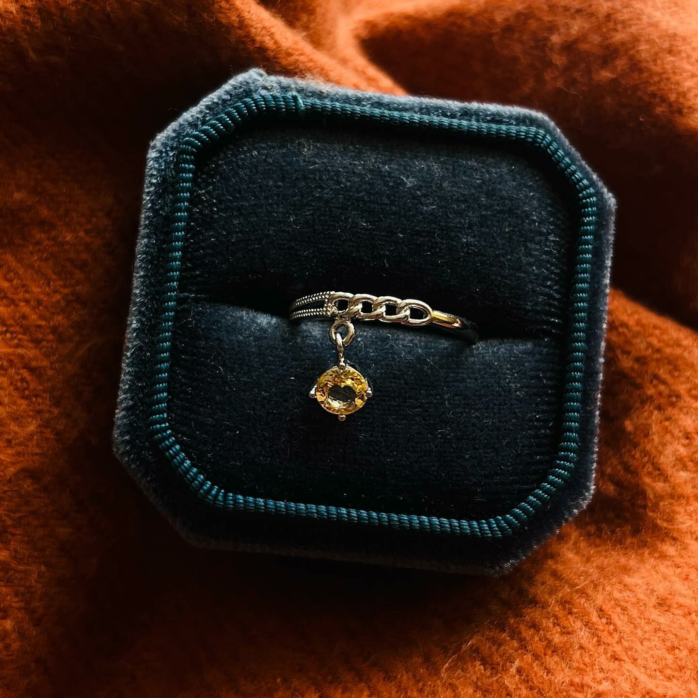 [原石] 黃水晶戒指