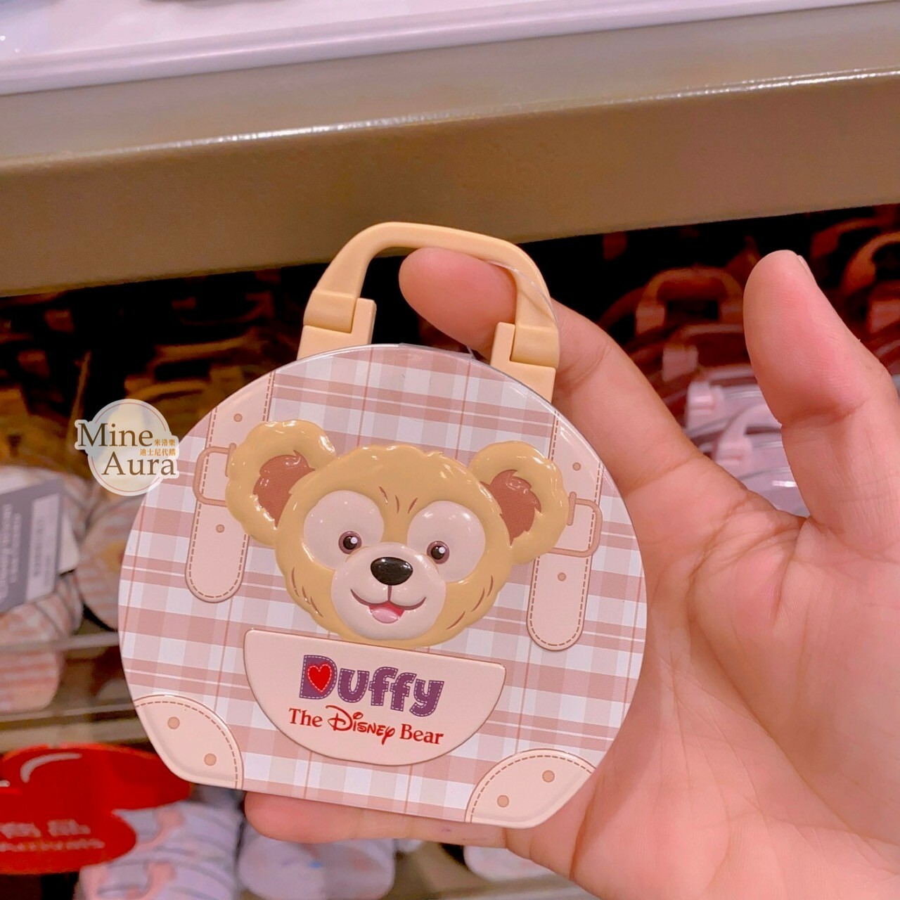 達菲 Duffy 手提箱 造型 鐵罐 鐵盒 (無附餅乾) -上海迪士尼樂園