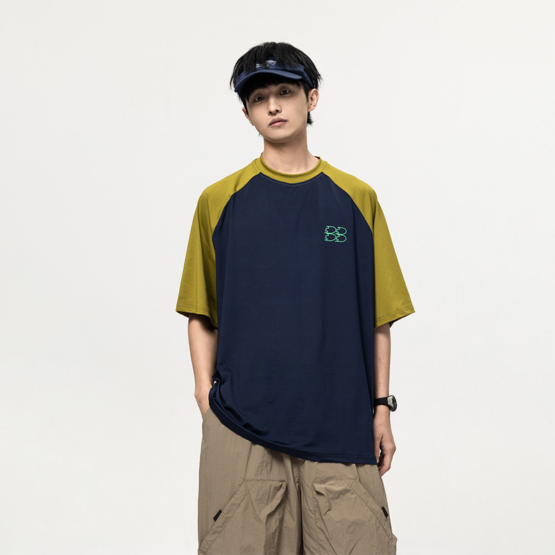 5M12 美式印花撞色落肩短棉TEE 兩色