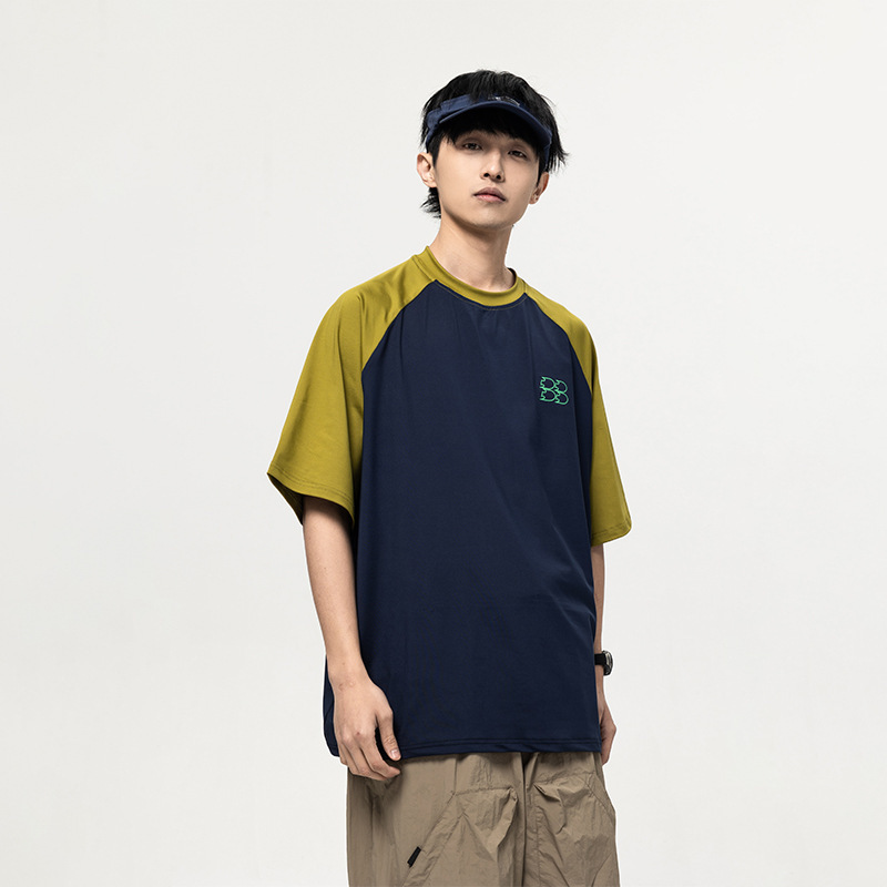 5M12 美式印花撞色落肩短棉TEE 兩色