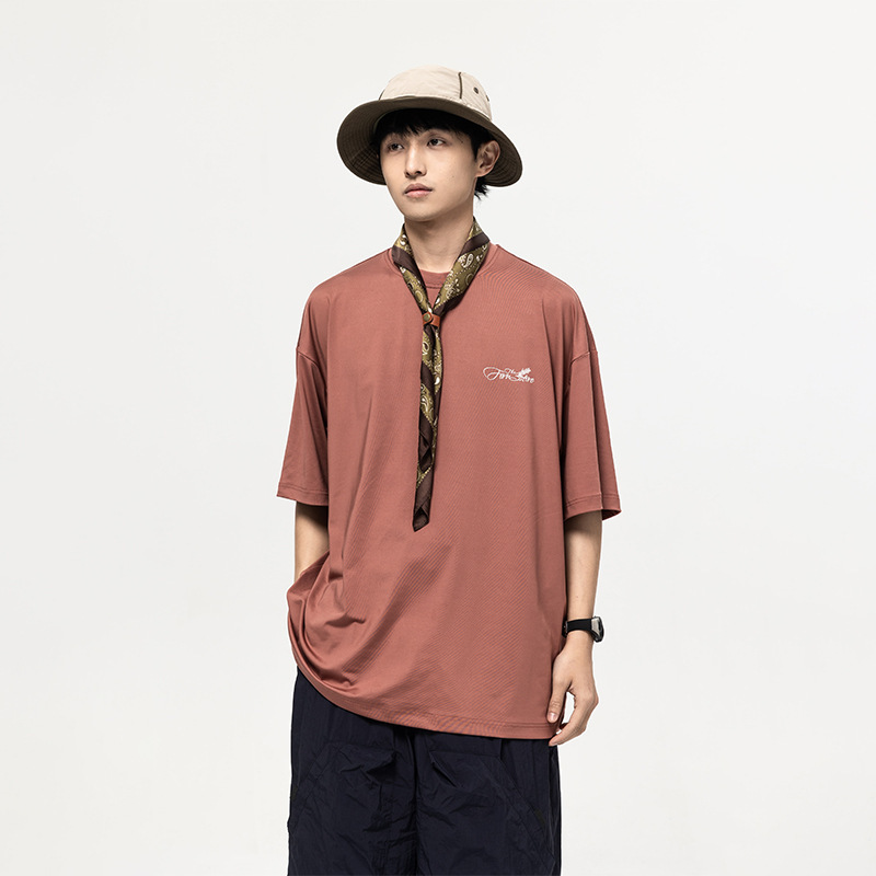 5M09 印花字母運動速乾短棉TEE 兩色