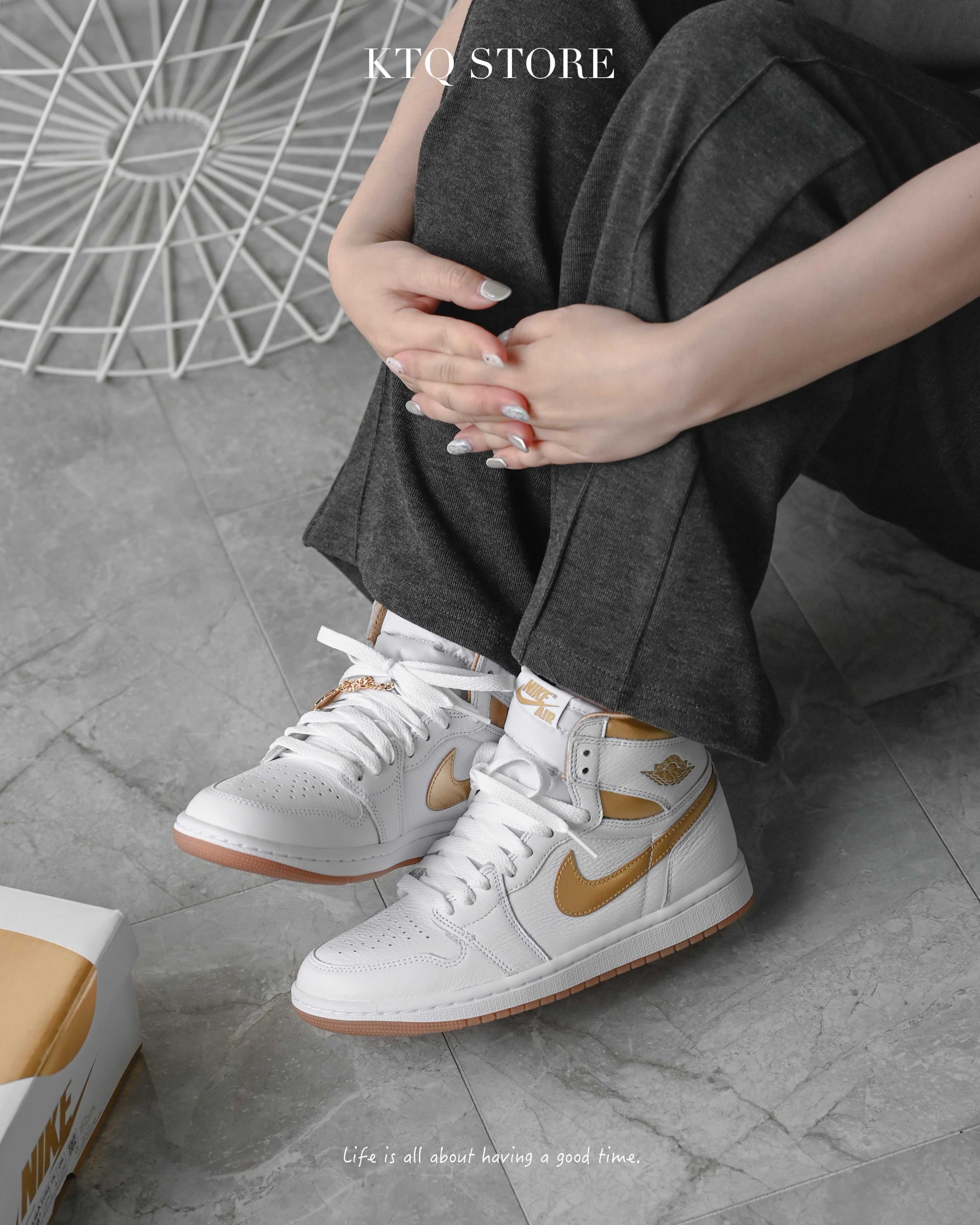 KTQ STORE ‧ Air Jordan 1 High OG "White and Gold" 白金 FD2596-107