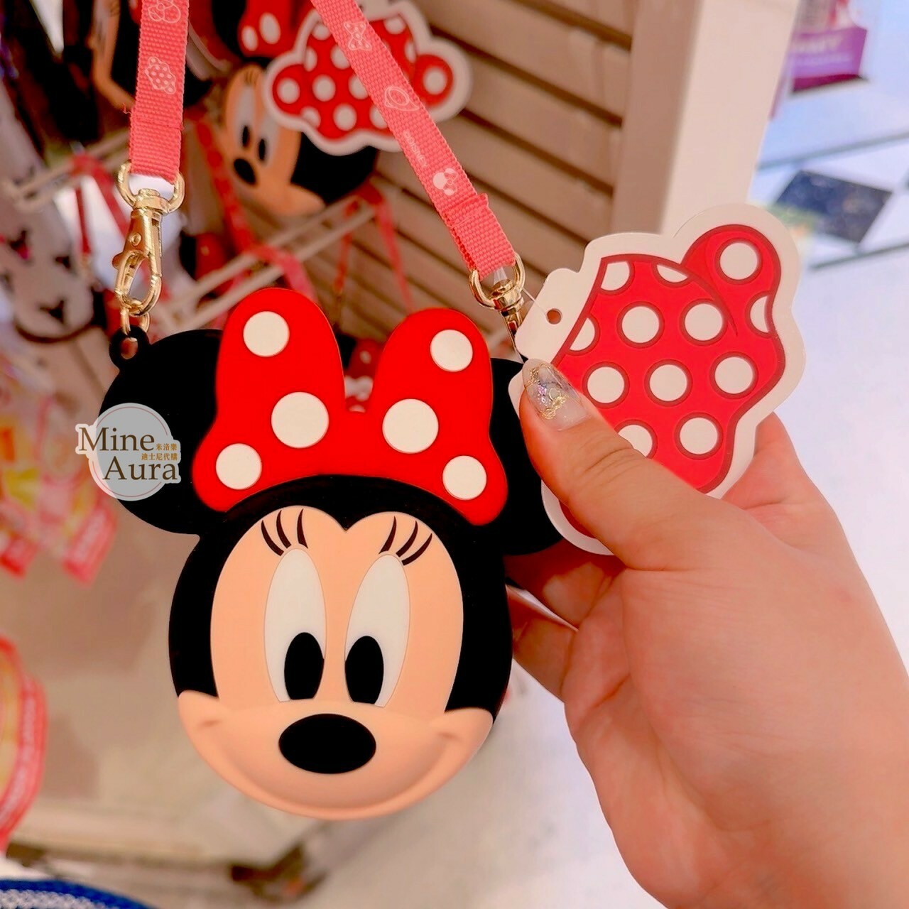 米妮 Minnie 矽膠 大頭造型 手提 糖果盒 收納袋 -香港迪士尼樂園