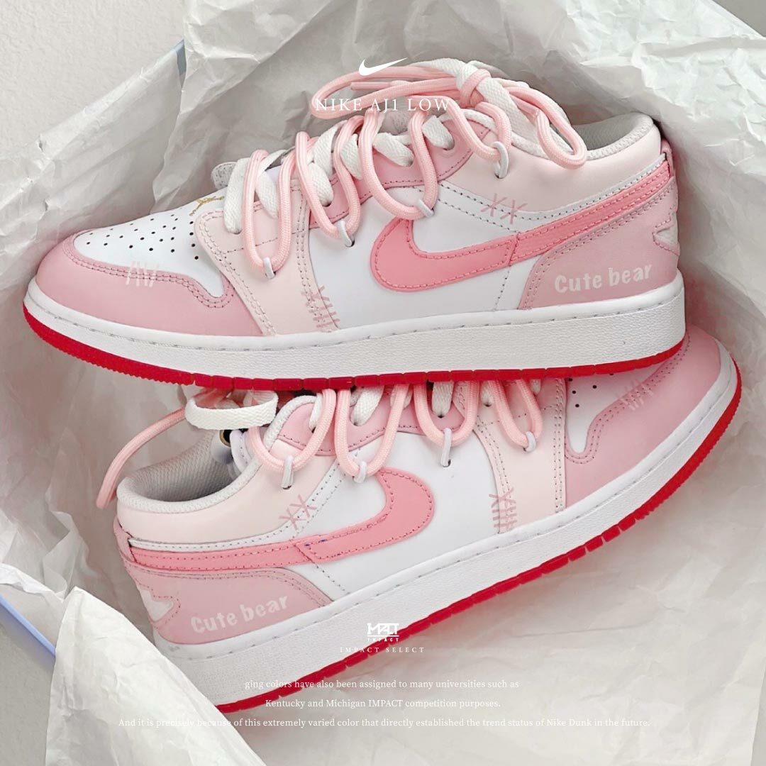 【訂製款】Nike AJ1 Low SE (GS) 甜蜜愛戀 白粉