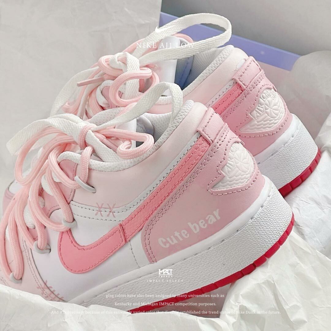 【訂製款】Nike AJ1 Low SE (GS) 甜蜜愛戀 白粉