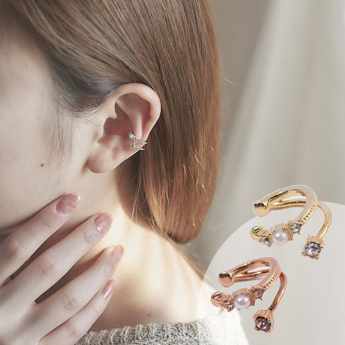 珍珠閃石耳骨夾