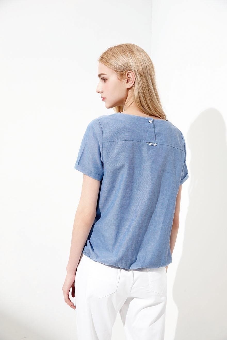 OL時尚休閒棉質個性拼接修身上衣U6651