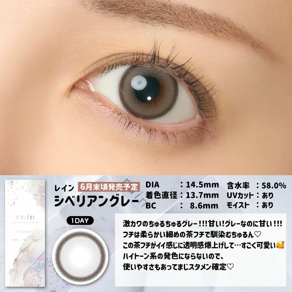 [日拋] rain 1 Day Siberian Grey 彩妝隱形眼鏡｜每盒10片