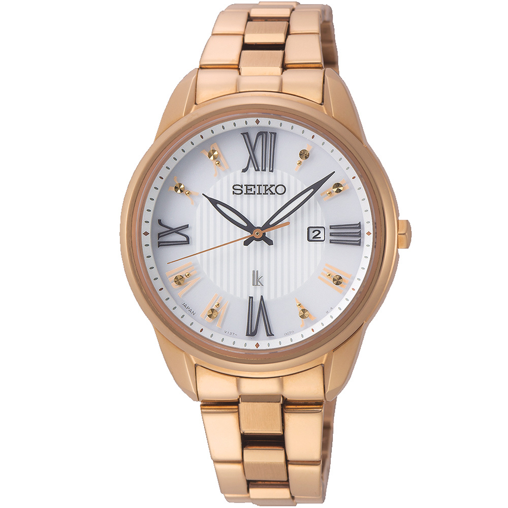 【SEIKO 精工】LUKIA系列 SUT364J1 帶日期 防水100米 光動能 手錶 女錶-