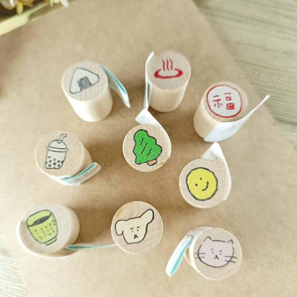 韓國AJASSI．木頭小圓章 共九款