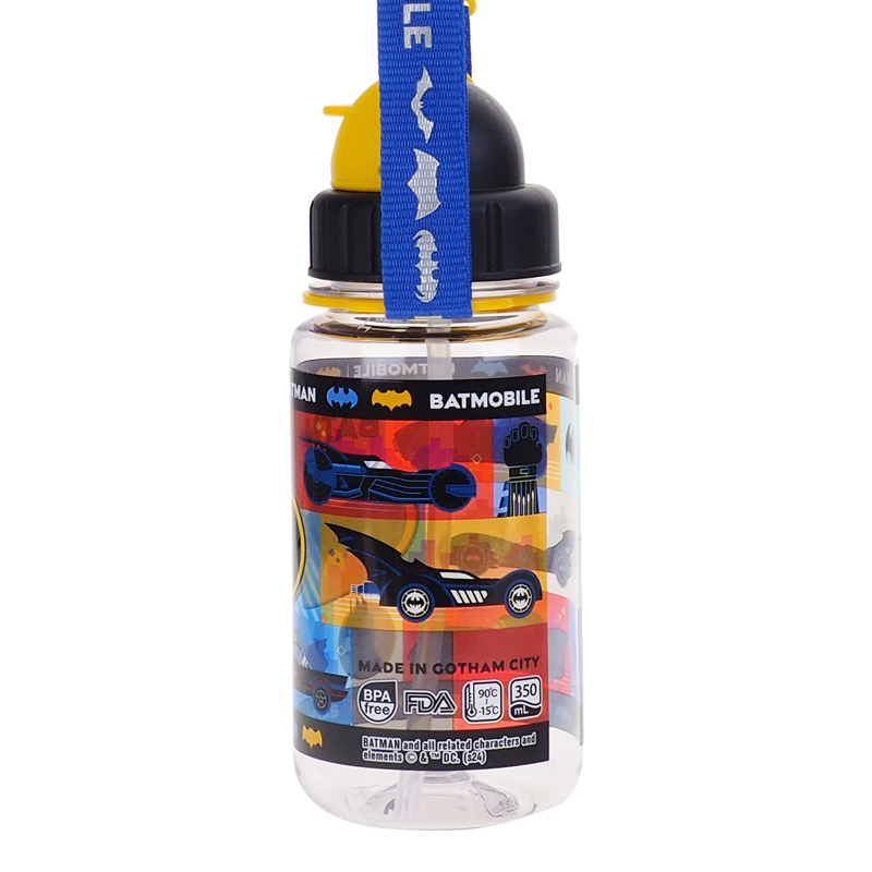 Batman 350ml BPA Free 膠水樽連飲管及頸繩 B1-4980-6
