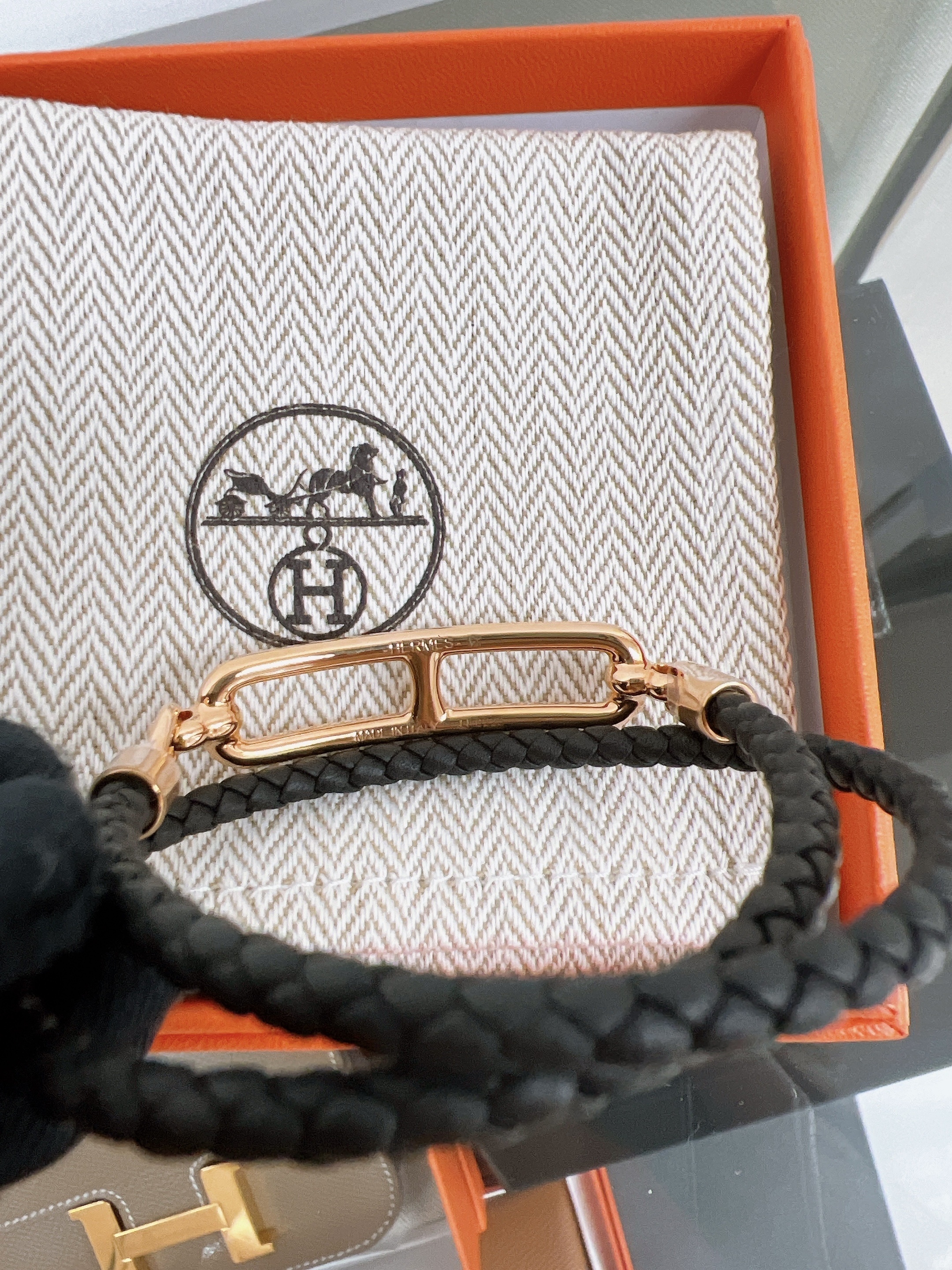 *Brand New* Hermes roulis double tour bracelet T2 (black / RGHW)